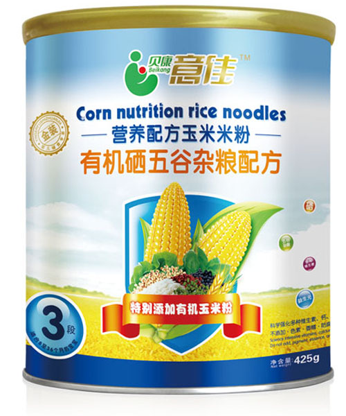 貝康意佳有機(jī)硒五谷雜糧配方米粉桶裝3段