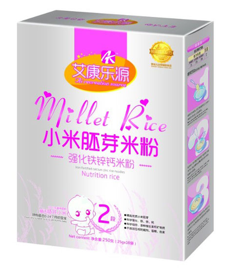 艾康樂(lè)源強(qiáng)化鐵鋅鈣小米胚芽米粉2段