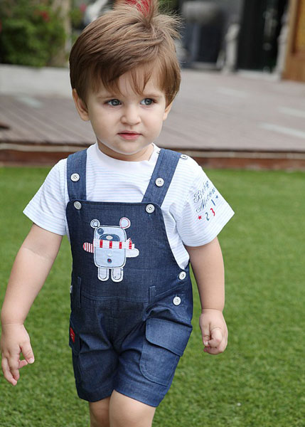 摩可拿新款寶寶背帶褲兩件套