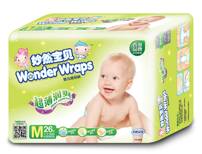 妙然寶貝超薄潤(rùn)爽嬰兒紙尿褲(正面)