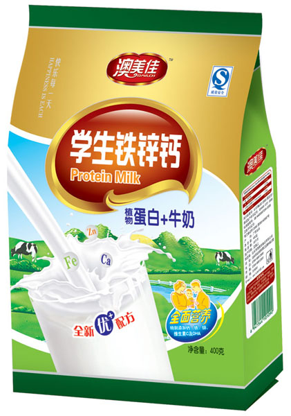 學生鐵鋅鈣植物蛋白+牛奶
