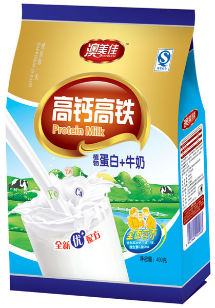 澳美佳高鈣高鐵植物蛋白+牛奶