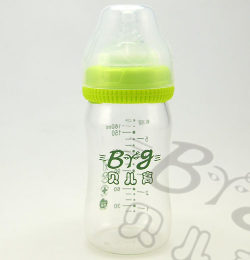 貝兒高寬口徑玻璃奶瓶160ml正面