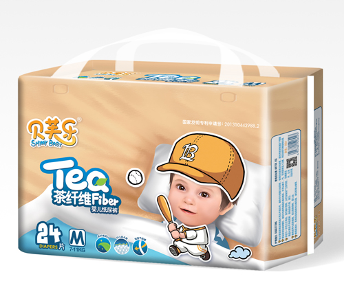 貝芙樂(lè)茶纖維嬰兒紙尿褲M碼24片