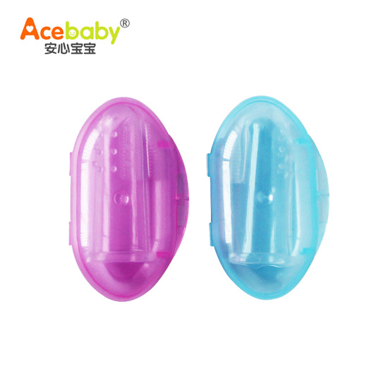 安心寶寶新款指套牙刷紅藍兩個