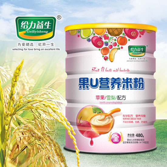 給力益生果U米粉(蘋(píng)果雪梨鐵桶)