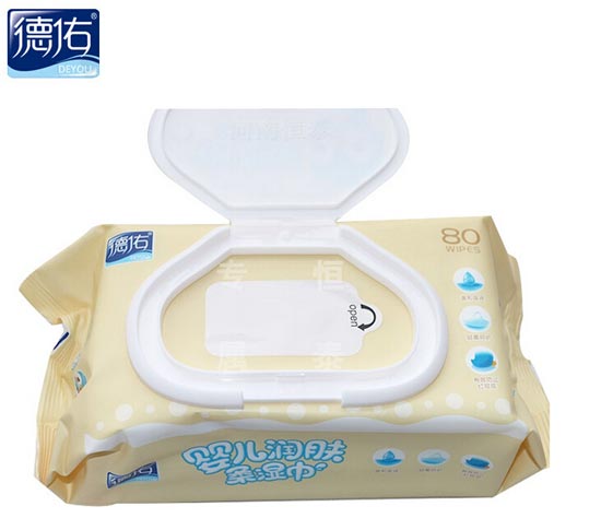 德佑?jì)雰簼?rùn)膚柔濕巾80抽