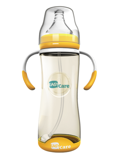 伊斯卡爾320mlPPSU自動寬口徑感溫奶瓶(黃)