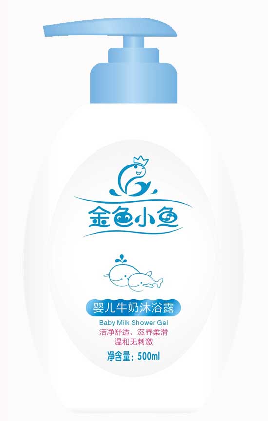 金色小魚500ml嬰兒牛奶沐浴露