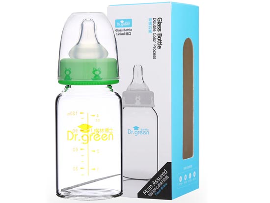 格林博士標(biāo)口玻璃奶瓶120ML綠色