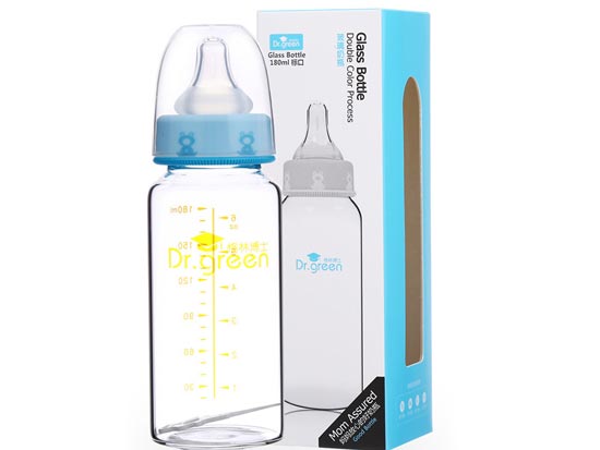 格林博士標(biāo)口玻璃奶瓶180ML藍色