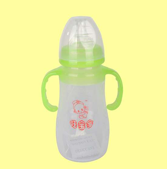 旺寶寶寬口徑弧形自動硅膠奶瓶