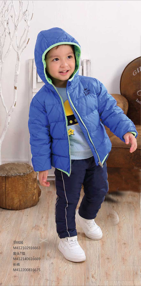 棉果果羽絨服藍(lán)色