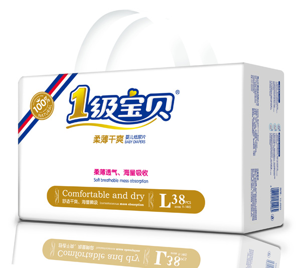 1級(jí)寶貝柔薄干爽紙尿片L碼38片
