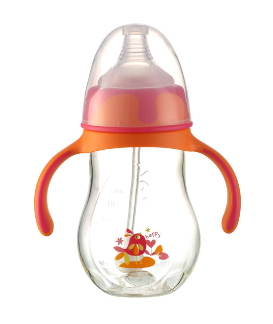 優(yōu)嘻噯黃金PA奶瓶200ml橙色