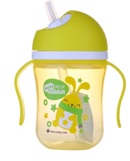 波比兔220ML旋轉(zhuǎn)手把吸管水杯