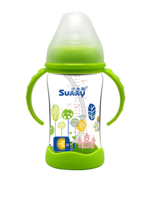 小太陽寬口加厚防爆玻璃奶瓶240ml