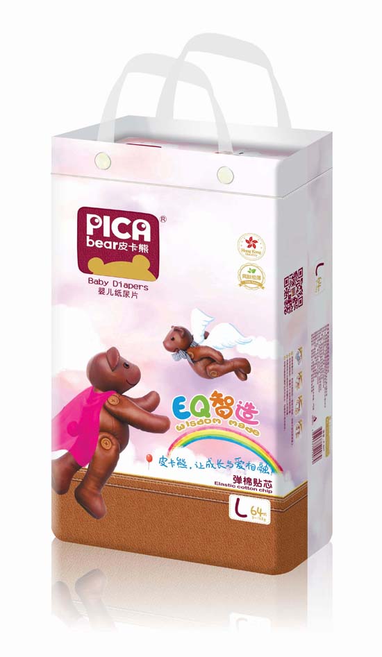 皮卡熊尿片立體圖L64.jpg 皮卡熊嬰兒紙尿片L64-大包.jpg