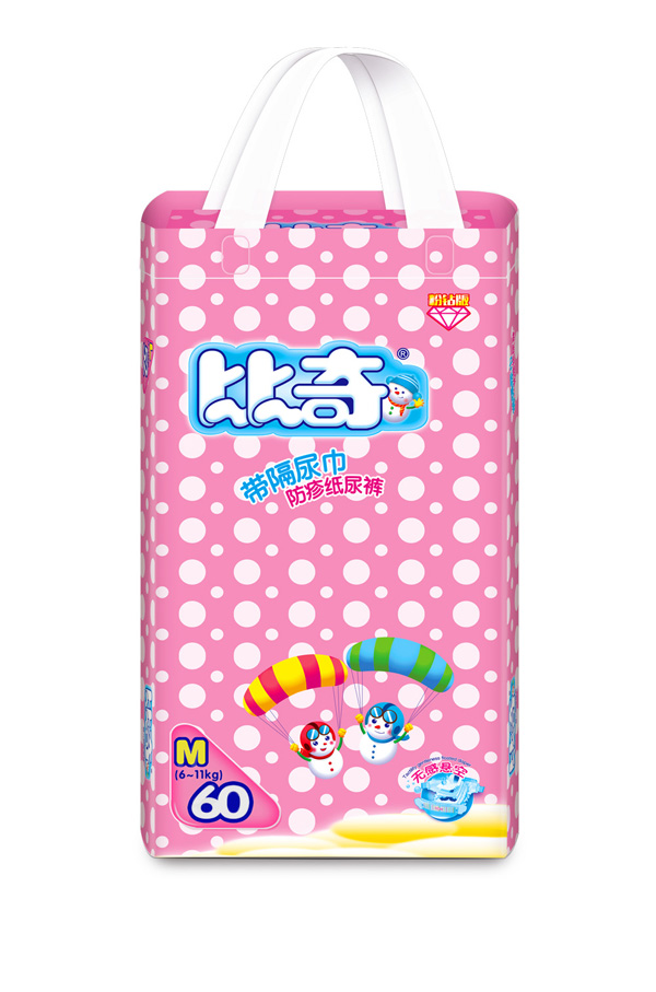 比奇帶隔尿巾防疹紙尿褲M