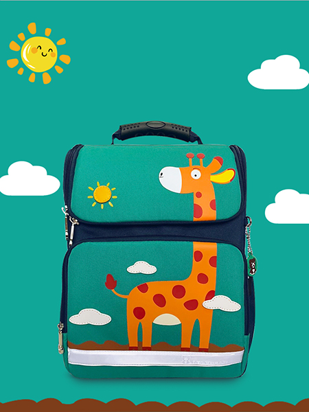 得力熊動(dòng)物之森輕量定型書包綠色