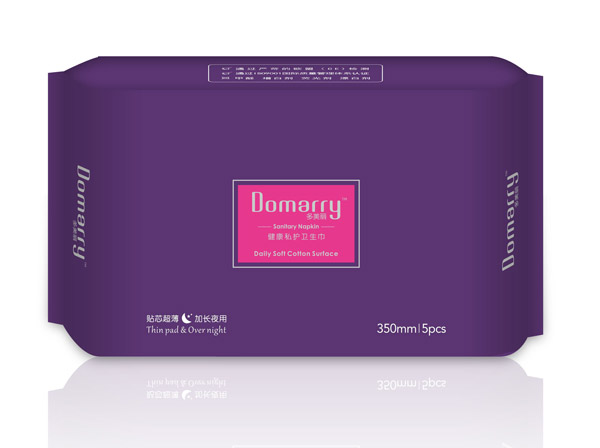多美麗健康私護衛(wèi)生巾5片-加長夜用350mm紫色包裝