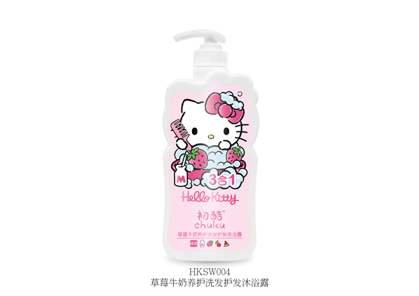 Hello Kitty初酷草莓牛奶養(yǎng)護洗發(fā)護發(fā)沐浴露 400ml