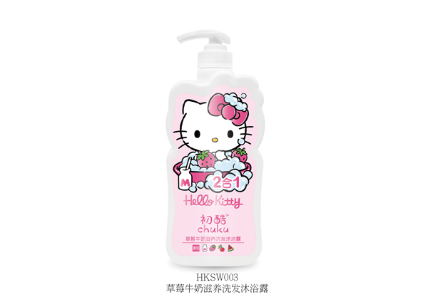 Hello Kitty初酷草莓牛奶滋養(yǎng)洗發(fā)沐浴露 400ml