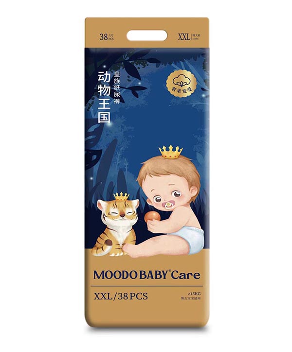MOODO BABY®Care動(dòng)物王國(guó)系列皇族紙尿褲XXL38