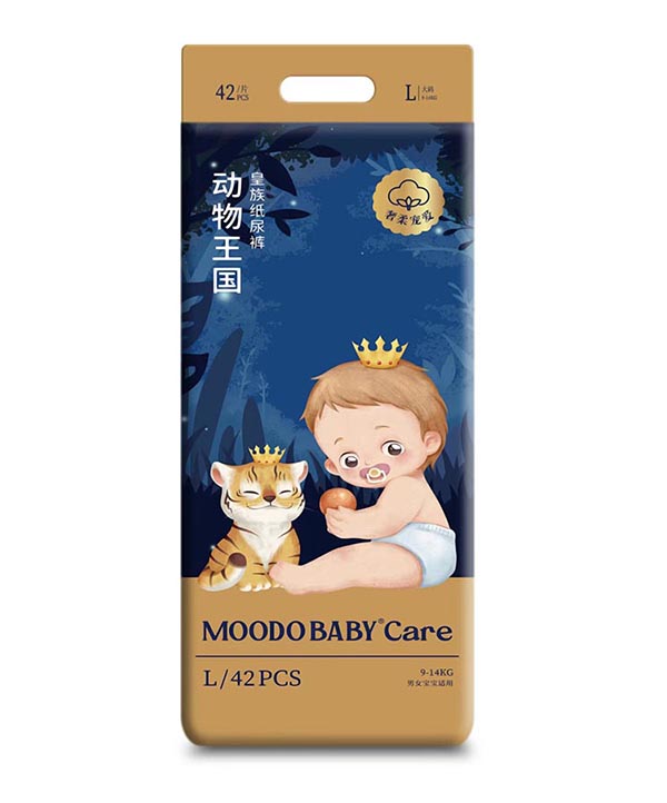 MOODO BABY®Care動(dòng)物王國(guó)系列皇族紙尿褲L42