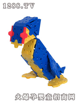 科翔積木玩具鸚鵡