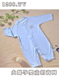 迪迪60支雙面布片印花長袖對襟哈衣