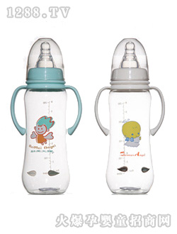 貝美天使9安高級弧形感溫有耳奶瓶