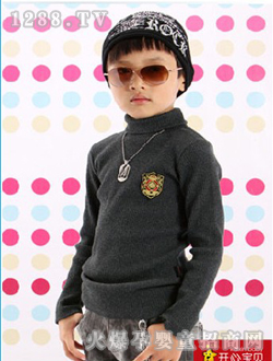 開(kāi)心寶貝黑色男童毛衣