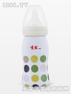 愛歲采晶骨瓷斑點大奶瓶白色