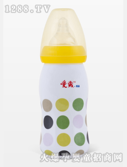 愛歲采晶骨瓷斑點大奶瓶黃色