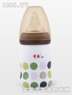 愛歲采晶骨瓷斑點小奶瓶咖啡色