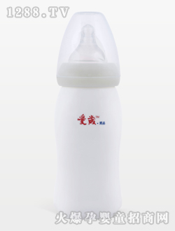 愛歲采晶骨瓷奶瓶白色瓶身