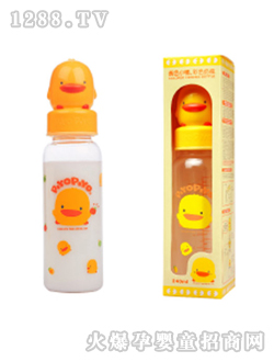 黃色小鴨造型彩色奶瓶240CC