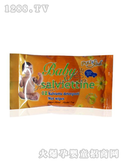 舒爾潔嬰兒濕巾橘黃包裝