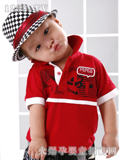 小豬班納男童扁機領短袖T恤