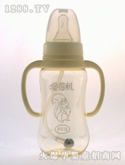 帶柄自動PES奶瓶180mL松鼠