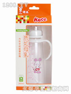 可兒260ml方形手把吸管奶瓶
