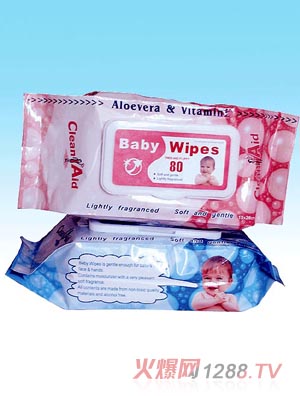 嬰兒濕巾80片加蓋粉色藍(lán)色