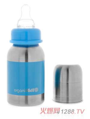 歐可滋不銹鋼標口奶瓶藍4oz