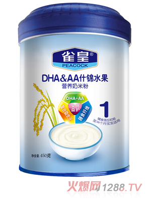 雀皇450g什錦水果營(yíng)養(yǎng)奶米粉(1段)