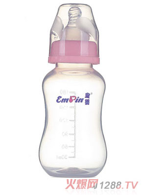 皇嬰標口PP圓弧小奶瓶180ml粉色