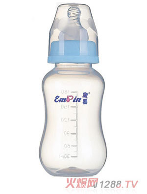 皇嬰標口PP圓弧小奶瓶180ml藍色