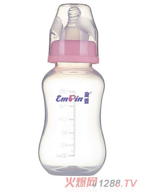 皇嬰標口PP圓弧自動大奶瓶240ml粉色