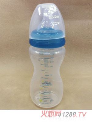 yinge手榴彈形PP奶瓶240ML藍色