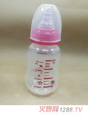 yinge直身粉色PP奶瓶120ML